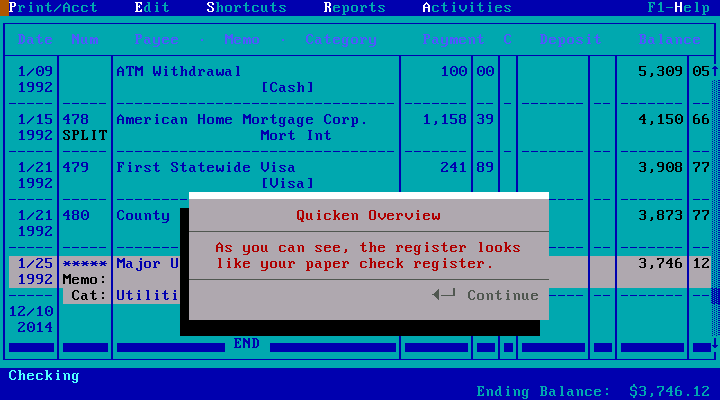Quicken 6.0 for DOS - Register